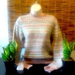 Vintage Shetland Wool Fair Isle Sweater size small